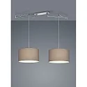 Luminaire à suspension CERTO 2 à 2 flammes E27 IP20, chrome, mocca