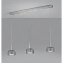 Helestra Luminaire à suspension FLUTE 3 flammes IP20, chrome, satiné gradable