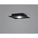 Helestra Luminaire de plafond NOMI à 1 flamme, carré LED IP20, noir mat gradable