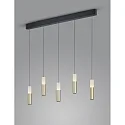 Luminaire à suspension LIDOS 5 flammes, direct / indirect IP20, noir mat gradable