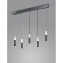 Luminaire à suspension LIDOS 5 flammes, direct / indirect IP20, chrome noir gradable