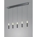 Luminaire à suspension LIDOS 5 flammes, direct / indirect IP20, chrome noir gradable