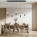 Luminaire à suspension LIDOS 5 flammes, direct / indirect IP20, chrome noir gradable
