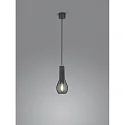 pendant luminaire GARA 1 flame E27 IP20, black chrome dimmable
