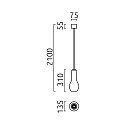 Helestra Luminaire à suspension GARA à 1 flamme E27 IP20, chrome noir gradable