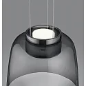 Helestra Luminaire à suspension ODA avec abat-jour IP20, chrome noir gradable