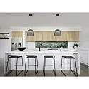 Helestra Luminaire à suspension ODA avec abat-jour IP20, chrome noir gradable