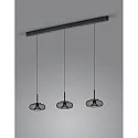 Luminaire à suspension SICA 3 flammes IP20, noir mat gradable