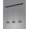 Luminaire à suspension SICA 3 flammes IP20, or, noir gradable