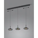 Helestra Luminaire à suspension SICA 3 flammes IP20, or, noir gradable