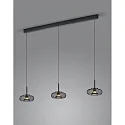 Helestra Luminaire à suspension SICA 3 flammes IP20, or, noir gradable