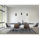 Luminaire à suspension ROK 3 flammes, réglable, direct / indirect, focalisable IP20, or mat, noir mat gradable