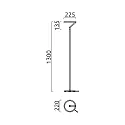 Helestra Lampadaire ELARA avec variateur à cordon, forme de l'anneau IP20, or, noir mat gradable