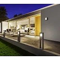 Helestra outdoor wall luminaire DAY square, round, switchable IP65, graphite 
