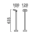 Helestra Borne d'éclairage LUR inclinable IP54, graphite 