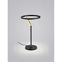 Lampe de table ELARA avec variateur tactile, forme de l'anneau IP20, or, noir mat gradable