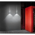 Helestra Luminaire mural d’extérieur SIRI 44 haut bas, angulaire, réglable IP54, gris argent gradable