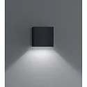 Helestra Luminaire mural d’extérieur SIRI 44 haut bas, angulaire, réglable IP54, noir mat gradable