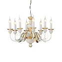 Lustre FIRENZE SP8 8 flammes E14 IP20, blanc antique 