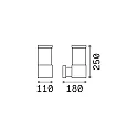 Ideal Lux Luminaire mural d’extérieur TRONCO AP1 E27 IP44, anthrazit 