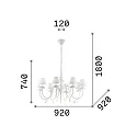 Lustre BLANCHE SP8 8 flammes E14 IP20
