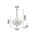 Ideal Lux Lustre FLORIAN SP12 12 flammes E14 IP20, transparent 