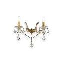 Luminaire mural FLORIAN AP2 à 2 flammes E14 IP20, transparent 