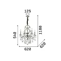 Chandelier GIOCONDA SP6, 6 flames, E14, silver