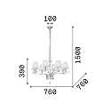 Lustre PEGASO SP8 8 flammes E14 IP20