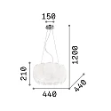 Ideal Lux Luminaire à suspension OVALINO SP5 5 flammes E27 IP20, blanche