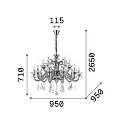 Ideal Lux Chandelier COLOSSAL SP15, 15 flames, E14, gray
