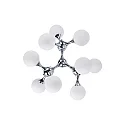 Luminaire à suspension NODI BIANCO SP9 9 flammes E14 IP20, chrome