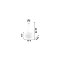 Ideal Lux Pendant luminaire CANDY SP1 D40, E27, Ø40cm, white