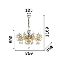 Ideal Lux Lustre NEGRESCO SP10 10 flammes E14 IP20, transparent
