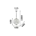 Ideal Lux Luminaire à suspension LUXOR SP6 6 flammes G9 IP20, chrome
