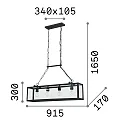 Ideal Lux Luminaire à suspension IGOR SP4 4 flammes E27 IP20, noir  