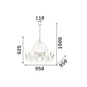 Ideal Lux Lustre CORTE SP12 12 flammes E14 IP20, blanc antique 