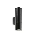 Luminaire mural d’extérieur GUN SMALL haut bas, à 2 flammes GU10 IP44, noir