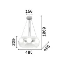 Ideal Lux Pendant luminaire AUDI-10 SP5, 5 flames, E27, 60W, smoked glass