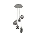 Luminaire à suspension SOFT SP6 6 flammes E14 IP20, scintillant, couleurs fumée gradable