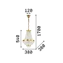 Ideal Lux Chandelier CAESAR SP6, 6 flames, G9, 40W, gold