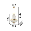 Ideal Lux Luminaire à suspension CAESAR 12 flammes G9 IP20, or