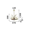 Ideal Lux Lustre CHALET SP6 6 flammes E14 IP20, beige