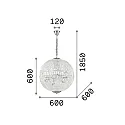 Ideal Lux Luminaire à suspension LUXOR SP12 12 flammes G9 IP20, chrome