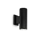 Luminaire mural d’extérieur BASE haut bas GU10 IP44, noir mat, transparent