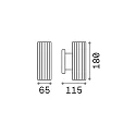 Ideal Lux Luminaire mural d’extérieur BASE haut bas GU10 IP44, noir mat, transparent