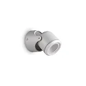Luminaire mural d’extérieur XENO AP1 à 1 flamme, pivotant GU10 IP44, gris, mat, transparent