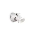 Luminaire mural d’extérieur XENO AP1 à 1 flamme, pivotant GU10 IP44, transparent, blanc mat