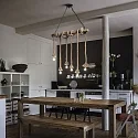 Ideal Lux Pendant luminaire CANAPA, 6 flames, 80cm, E27, black metal, with natural hemp rope