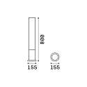 Outdoor floor luminaire EDO OUTDOOR ROUND, IP44, height 80cm, GX53 max. 15W